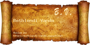 Bethlendi Vanda névjegykártya